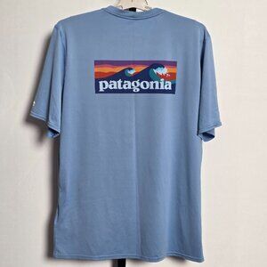 Patagonia Capilene Cool Daily T-Shirt Men’s M Blue UPF 50 Flying Fish Graphic Te